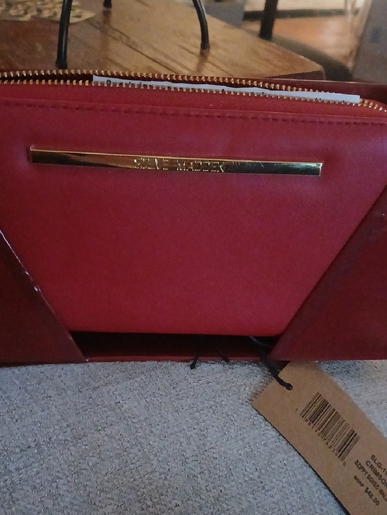 Steve Madden Handbags - STEVE MADDEN Stylish Red Women’s Tote Bag with Gold Accent